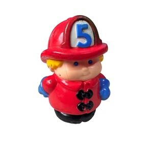 Vintage‎ Little Tikes Ike Firefighter Fireman Figure Red Helmet Number 5 Toy
